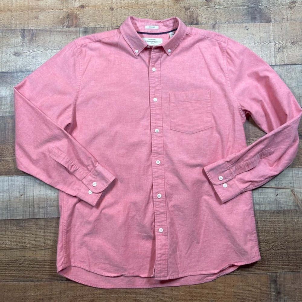 Hawker Rye Pink Stretch Oxford Shirt Size Med Short